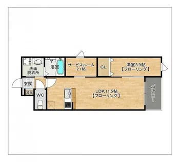 CUBE SUCRE内橋【405号室】の間取り
