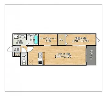 CUBE SUCRE内橋【502号室】の間取り