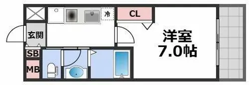 グランカーサ都島【7階】の間取り