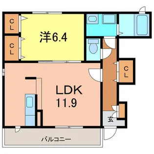 グラース渡【1階】の間取り