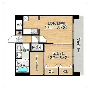 ロイヤルステージ吉塚【910号室】の間取り