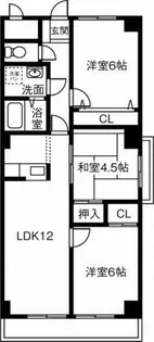 プレジデントモリス【4階】の間取り
