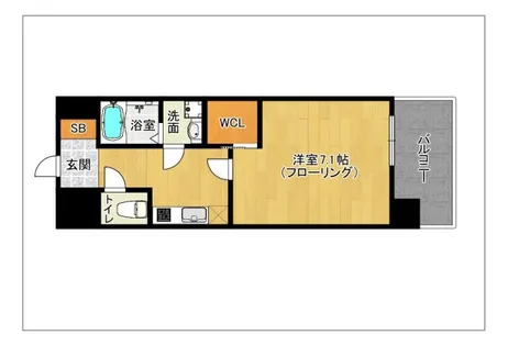 CAVANA TENJIN MINAMI【201号室】の間取り