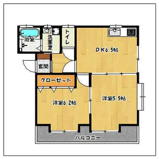 シャルマン西新【101号室】の間取り