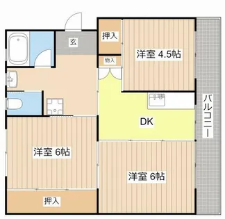 ビレッジハウス南小足第二2号棟【0207号室】の間取り
