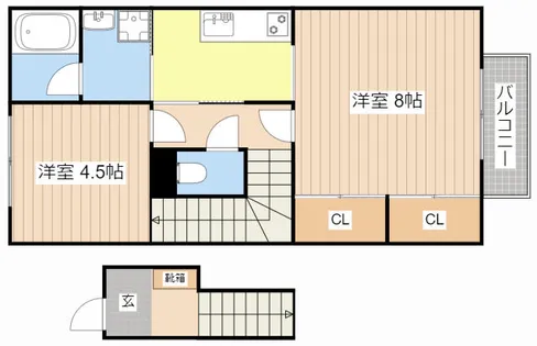 リクデロワB【2階】の間取り