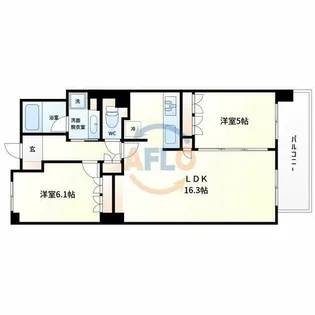 エル・セレーノ上本町レジデンス【13階】の間取り