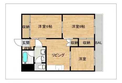 南福岡渡辺ビル【302号室】の間取り