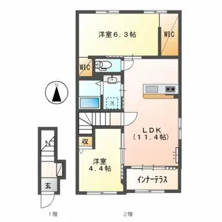 アンバーシャトーⅡ【2階】の間取り