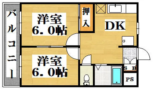 レジデンス原田【202号室】の間取り