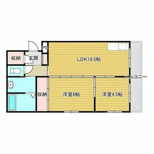 桜ヶ丘コーポ【4階】の間取り