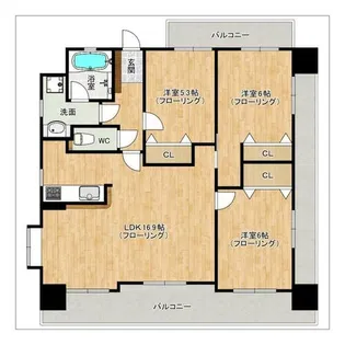 アンピール六本松【5階】の間取り
