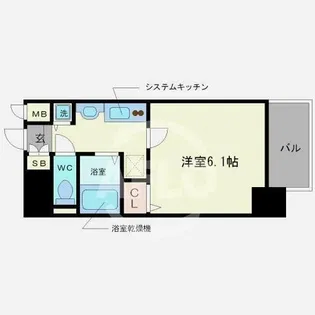 プレサンス難波幸町【10階】の間取り