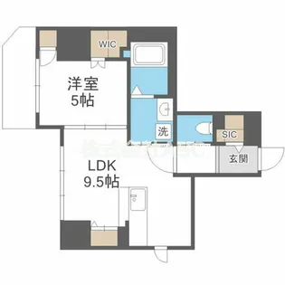 La CASA 上汐【1101号室】の間取り
