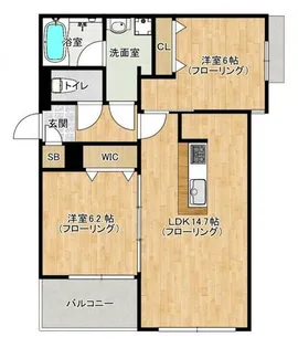HEIRESS HIRAO【101号室】の間取り