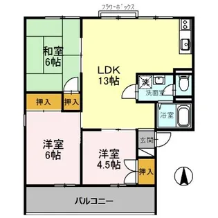 セジュール北八代 A棟【2階】の間取り