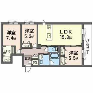 オカバ姫路網干シャーメゾン【105号室】の間取り