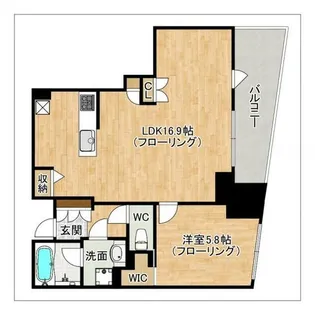 レーベン福岡天神ONE TOWER【6階】の間取り