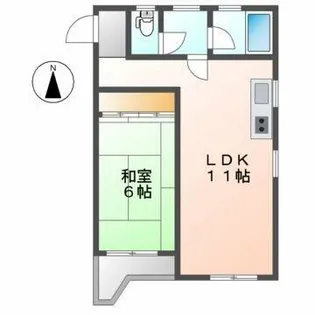 シャトル西野【3階】の間取り