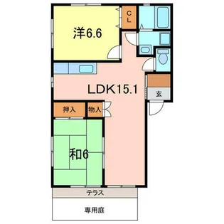 ハピネス神明【1階】の間取り
