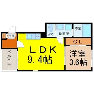 ハーモニーテラス白水町【2階】の間取り