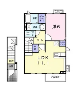 大阪府堺市中区東山【アパート】の間取り