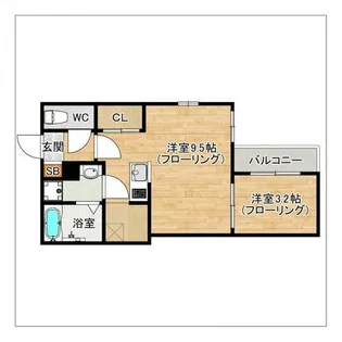 モアナ今宿駅西【102号室】の間取り