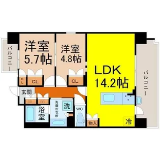 グランパセオ名駅那古野【6階】の間取り