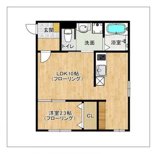 ラシックランテ白木原GadenTerrace【201号室】の間取り