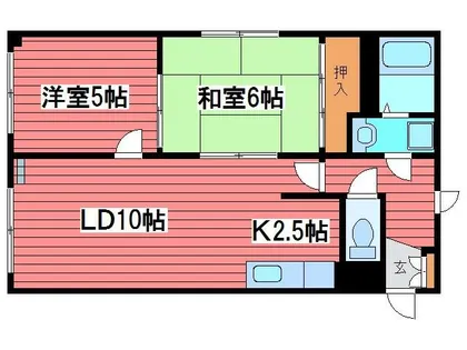 ジョイパレスA【1階】の間取り