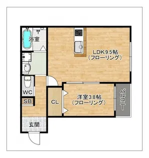 Hus LAGOM フース ラゴム 【201号室】の間取り