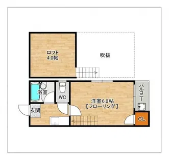 カビネダムール唐原【101号室】の間取り