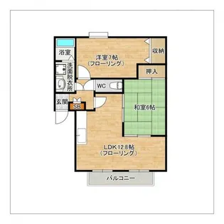 フォブール周船寺【202号室】の間取り