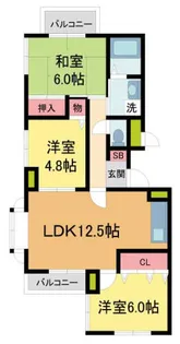 甲子園浦風町アーバンリズ【203号室】の間取り