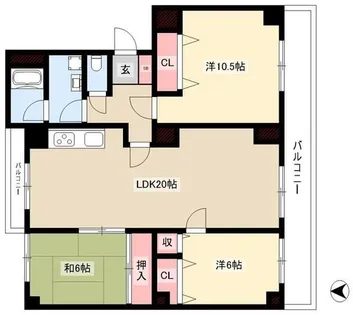パークウエスト貴船A棟【3階】の間取り