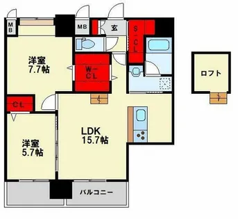 仮)RISO/CORE黒崎【5階】の間取り