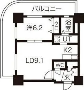 ティアラタワー中島倶楽部【13階】の間取り