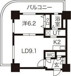 ティアラタワー中島倶楽部【13階】の間取り