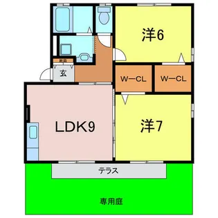 セジュール池鯉鮒A【1階】の間取り