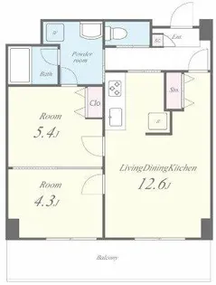 ルビアス上小阪【2階】の間取り