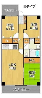 シティハイツ住之江2号棟【5階】の間取り