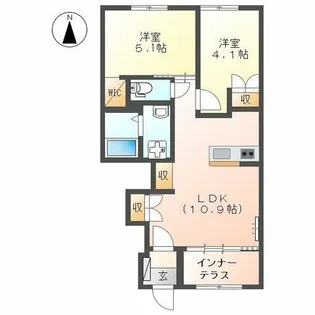 アンバーシャトーⅡ【1階】の間取り