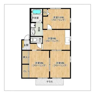 ファミールさくら【1階】の間取り