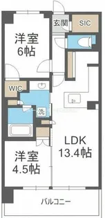 2LDKの間取り画像