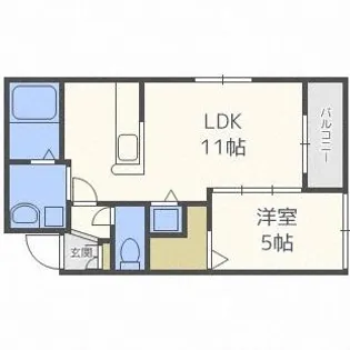 モルティーニ南郷【1階】の間取り