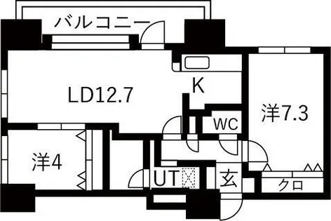 ラ・クラッセ札幌中島公園スクエア【8階】の間取り