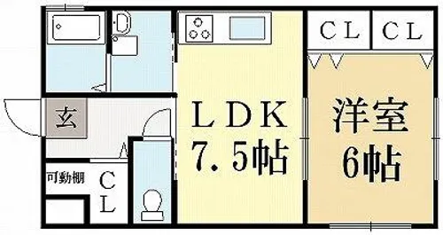 コーポ南城園【3階】の間取り