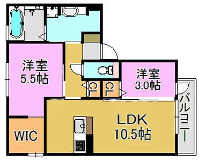 ラフィーネ徳庵【2階】の間取り