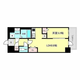 ソルテラスOSAKA BAY【201号室】の間取り