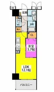 ラフィーネ大手門【9階】の間取り